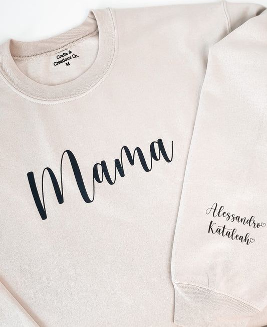 Custom Mama/Mom With Names On Sleeve